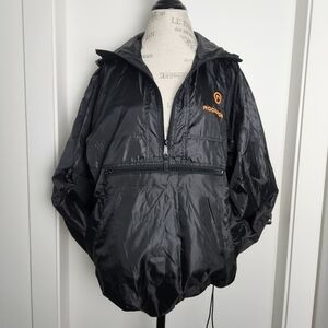 Black Anorak Rain Windbreaker Jacket
